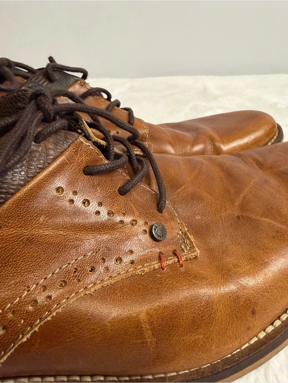 Bullboxer Alukos II Men’s 10 Brown Leather Lace Up Oxford Dress Shoes